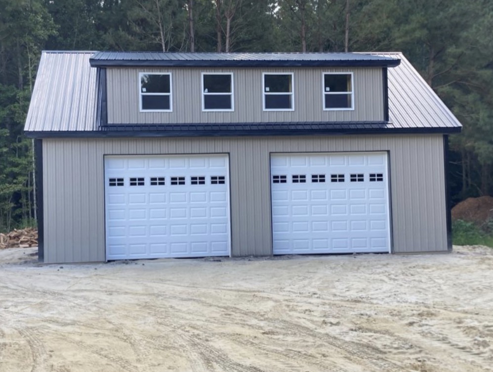 Two-story garage with apartment above