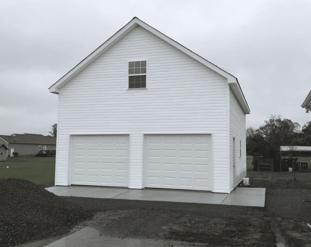 Custom two-story garage with loft