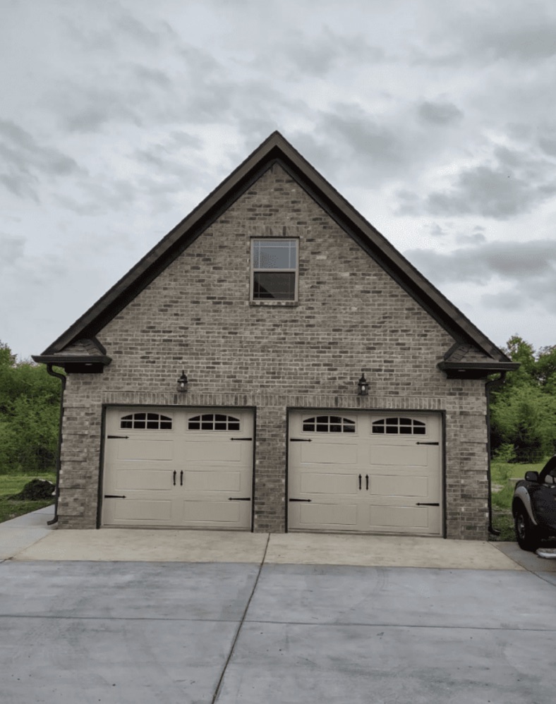 Large brick custom garage