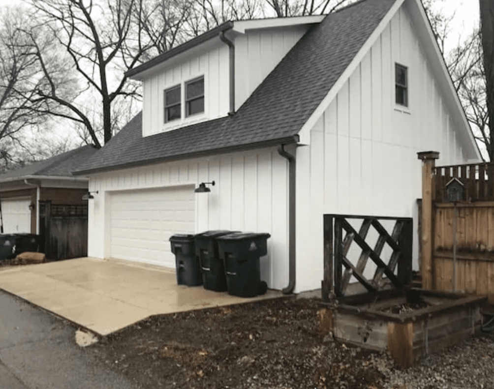Two-story farmhouse style garage with apartment