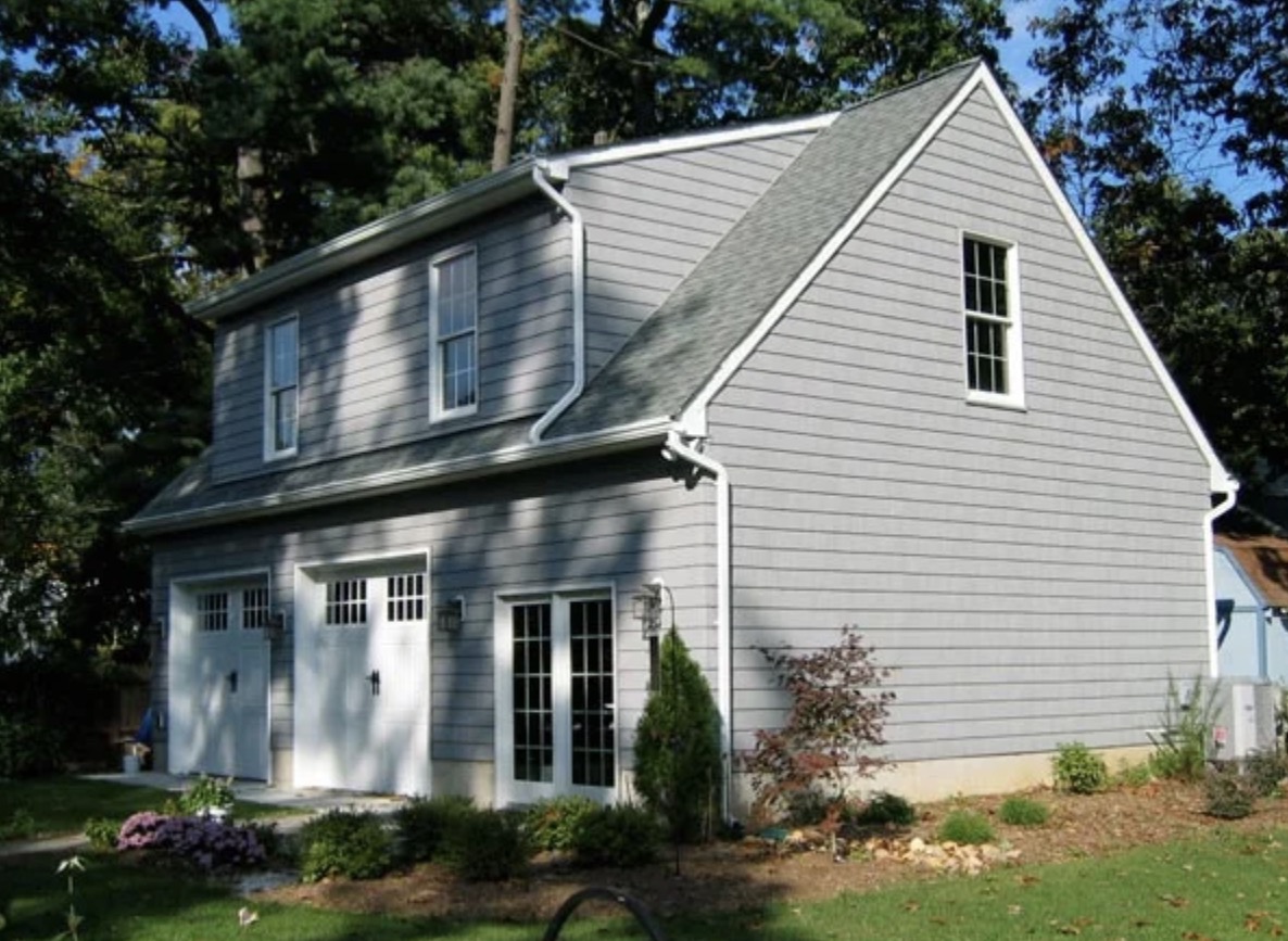 Attached garage addition on a home